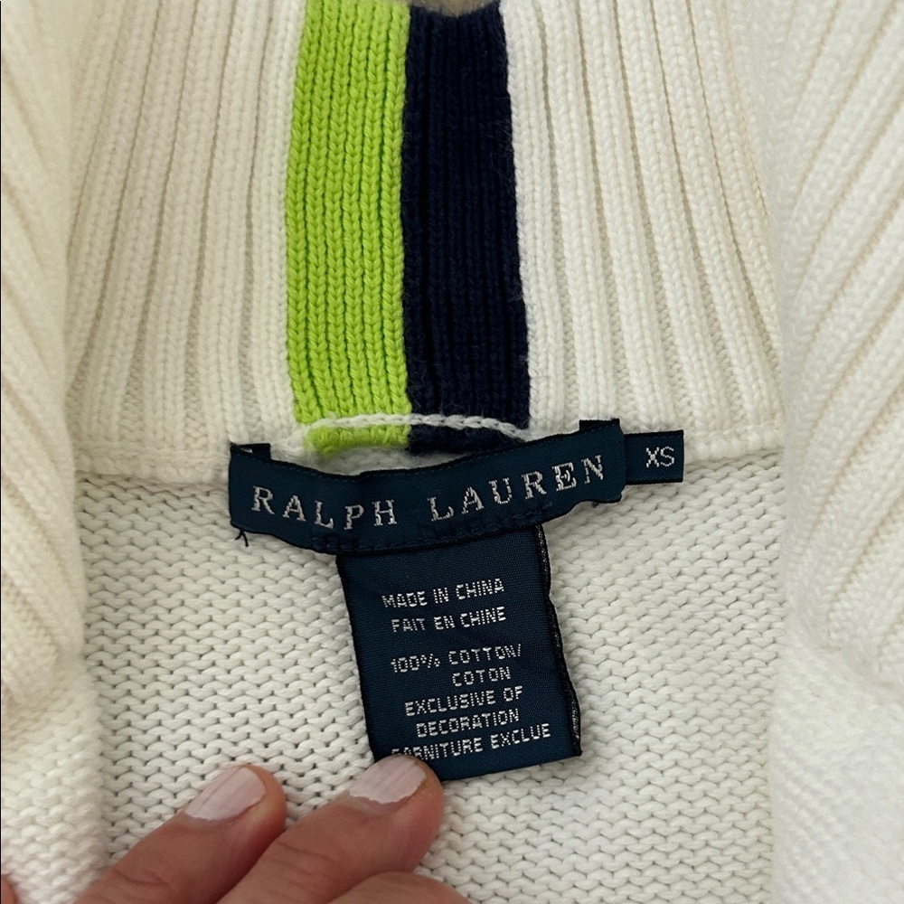 Ralph Lauren Blue Label US OPEN White and Navy Sweater size XS - Picture 4 of 7